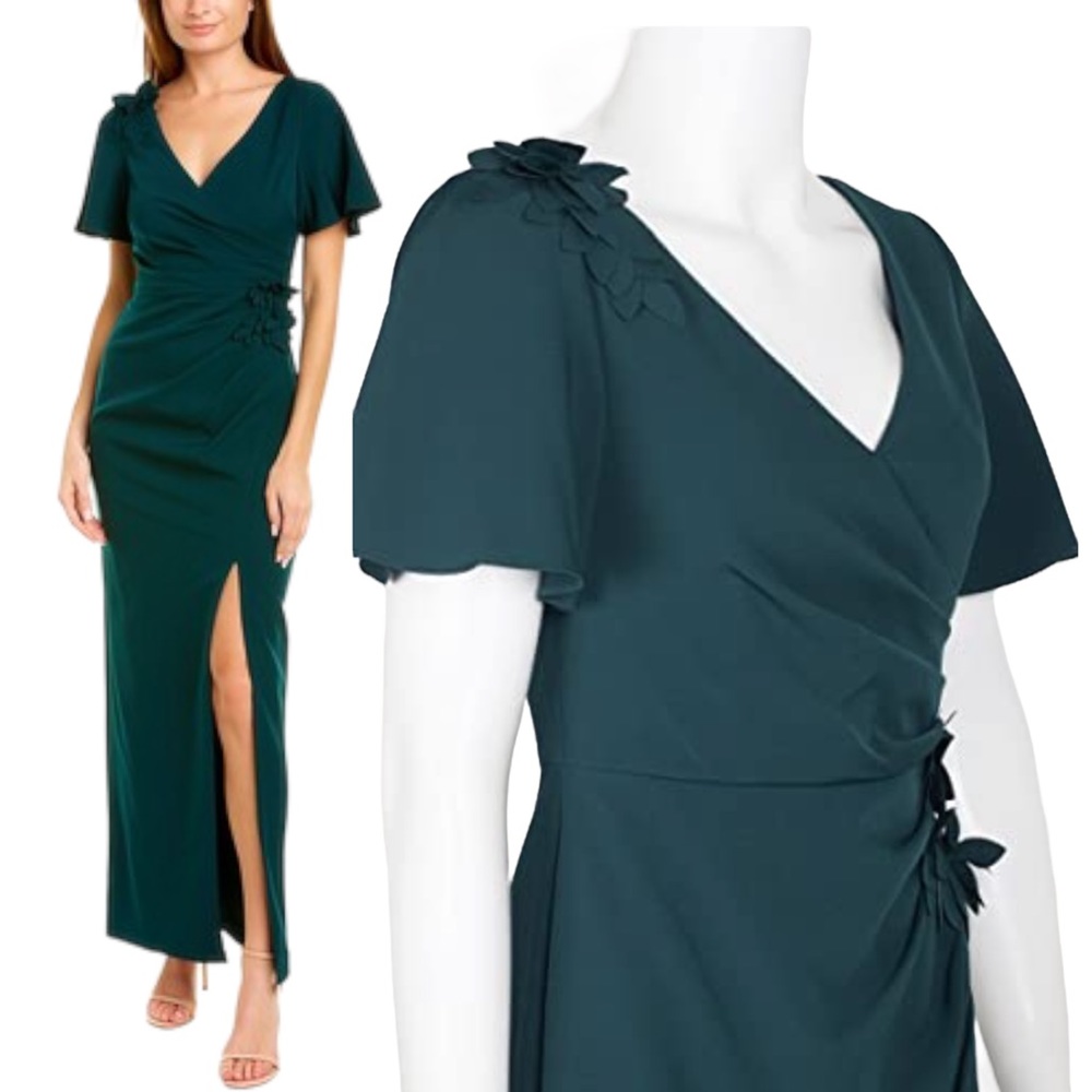 ADRIANA PAPELL | NWT Green Garden Dress 6